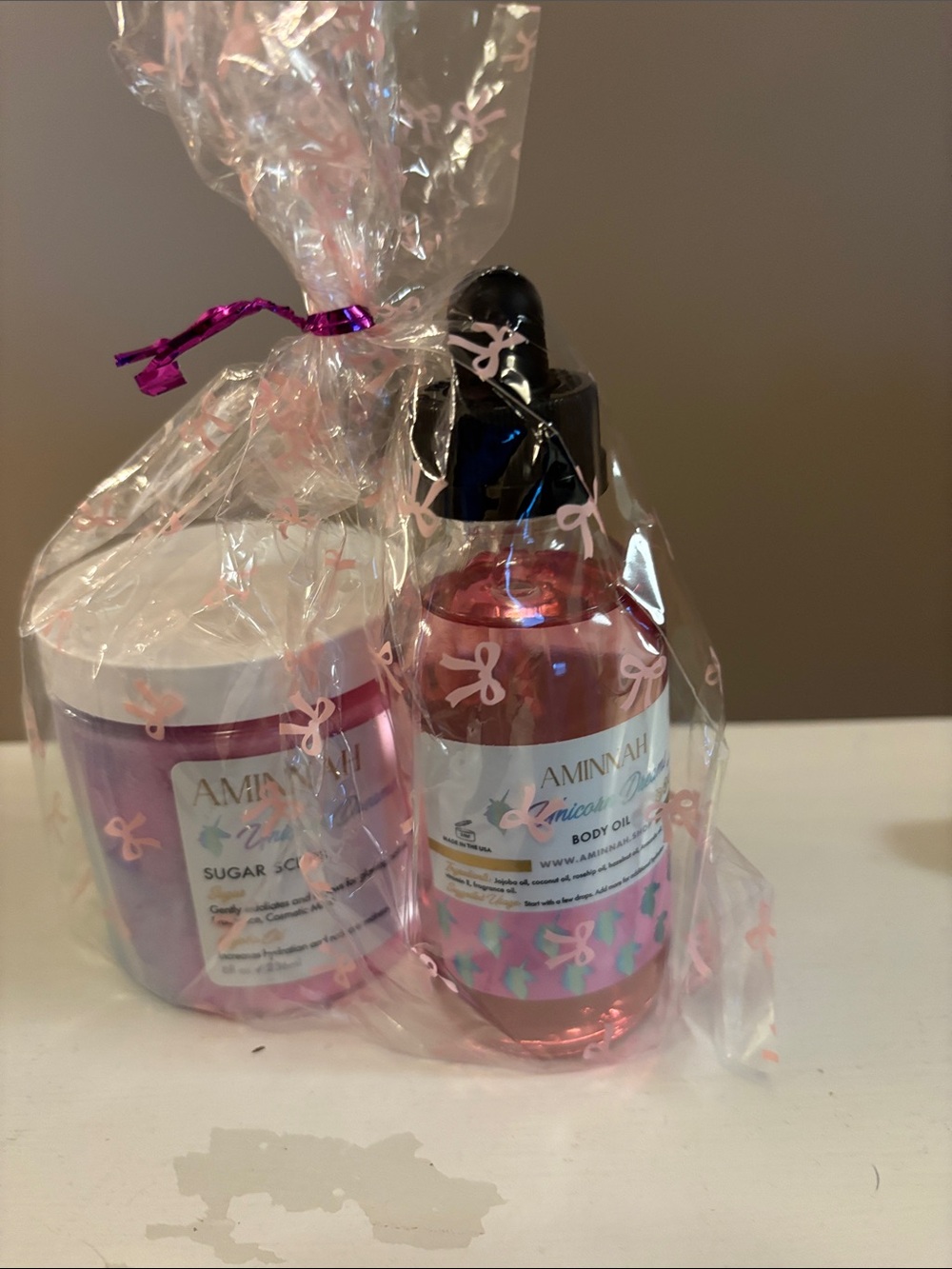 Unicorn dreams Body Oil & Sugar Scrub Set - Pink